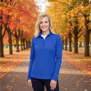 EP Pro Athleisure Golf Tennis Pickleball Blue Long Sleeve Pullover L